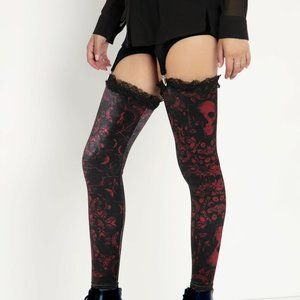 BNWT - DEAD PRETTY RED VELVET HW SUSPENDERS - LG